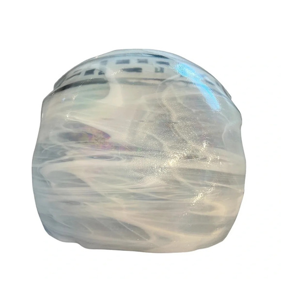 Dichroic Fused Glass Iridescent Handkerchief Bowl 7” x 7” - Picture 6 of 7